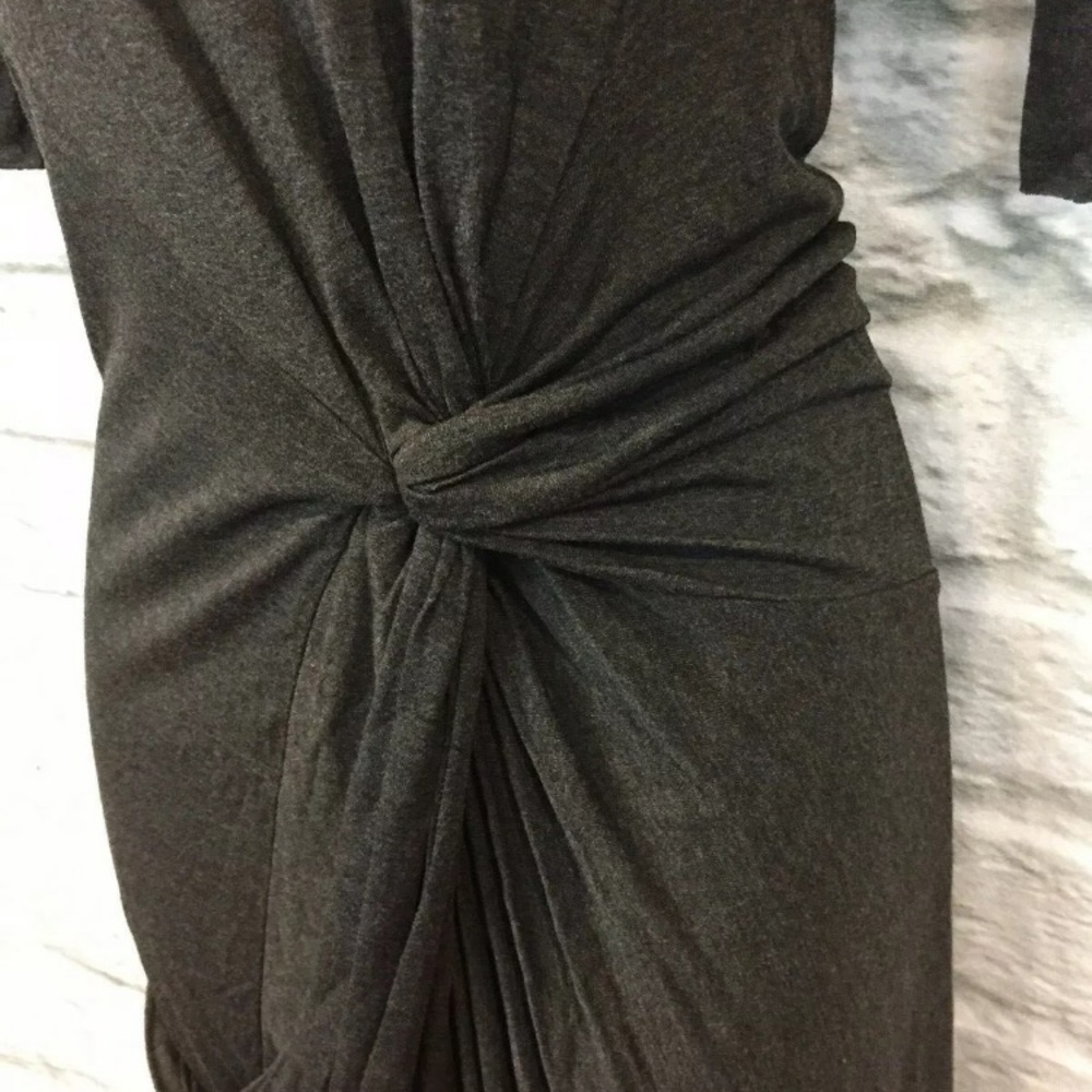 AllSaints Dark Gray Fitted Twain Jersey Dress - Picture 5 of 8